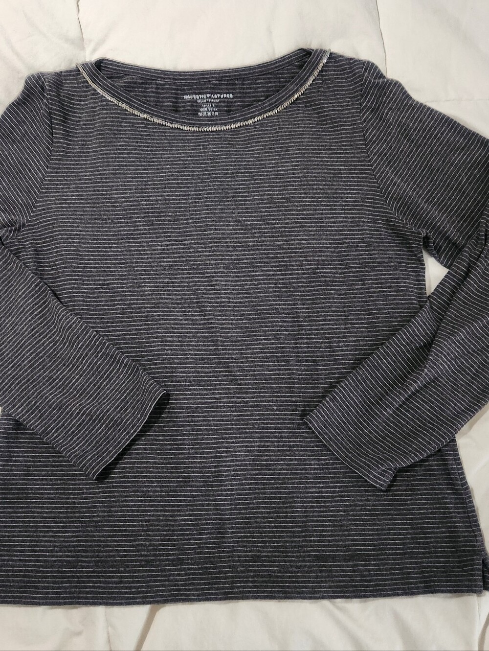 majestic filatures Deluxe Tee Shirt Sz 5 Pullover Microstriped Long Sleeve